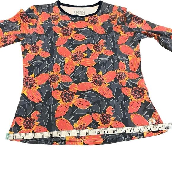 Hang Ten Pullover UPF 50 Floral Sun Rashguard Top Long Sleeve Quick-Dry XS - Picture 10 of 13